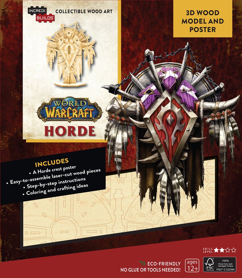 IncrediBuilds World of Warcraft Horde 3D Wood Puzzle Model Figure Kit (19 Pcs) & Exclusive Poster - Build & Paint 3-D Video Game Replica Toy, No Glue or Tools Required - Gamer Gift for Teens, Adults, Kids (12+) - Image 5